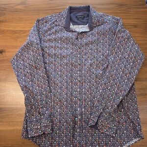 Bugatchi Men’s Classic Fit Geometric Print Button Down Shirt, Size L